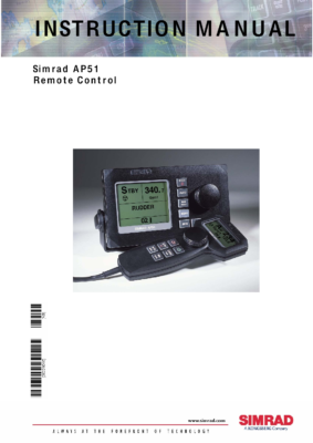 Autopilot AP51 Remote control SIMRAD Instruction Manual