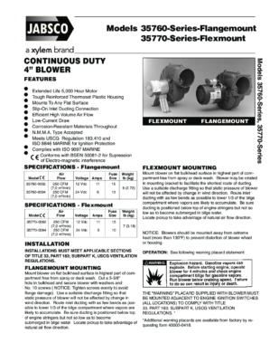 Jabsco Continuous duty 4” blower